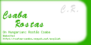csaba rostas business card